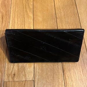 VINTAGE Eel Skin Checkbook/CC Wallet